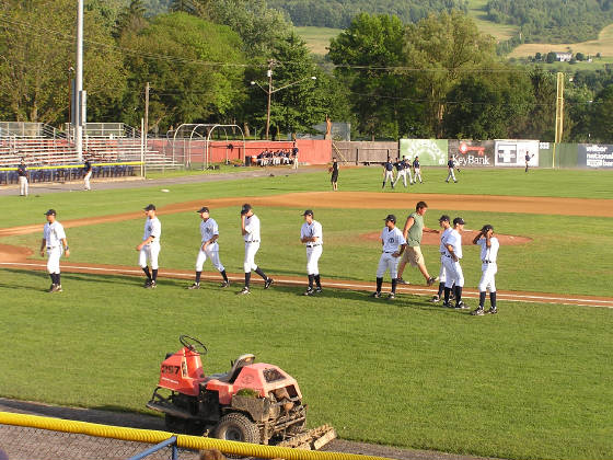 Players participating in an Egg Toss - Oneonta